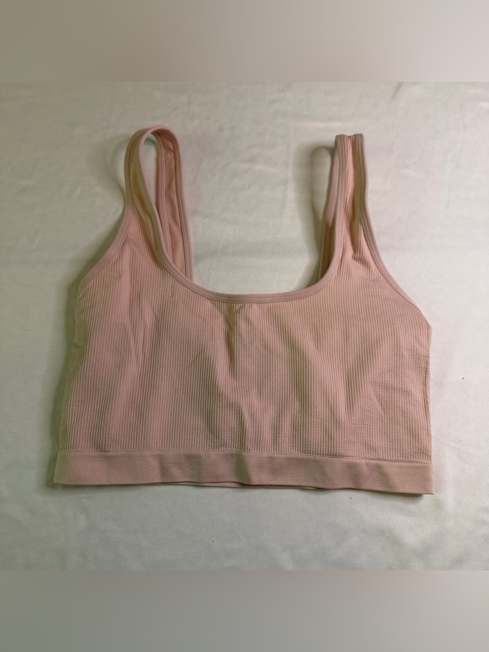 Aerie Blush Pink Ribbed Longline Sports Bra Bralette Size XL Lounge Seamless